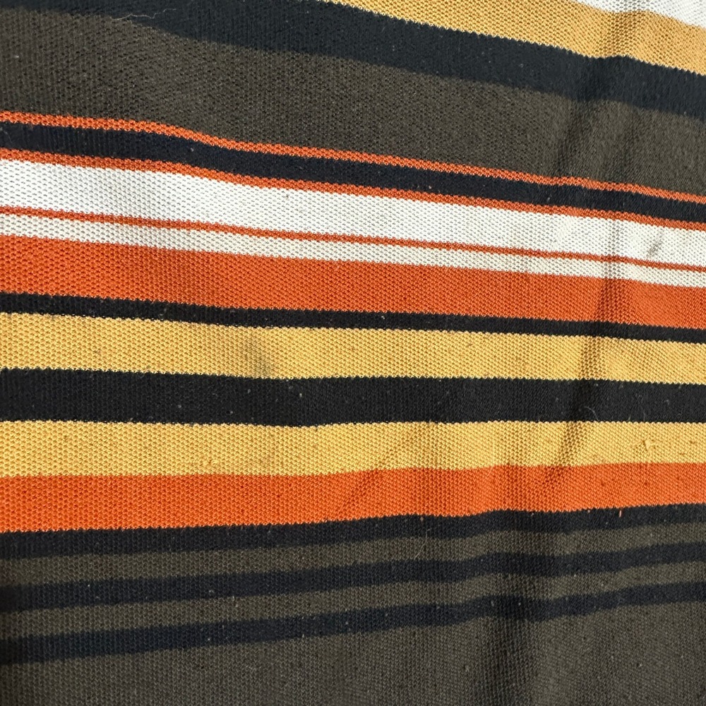 Karl Kani Gold Striped Long Sleeve Polo Waffle Sleeve Earth Tones Mens 3X - Picture 6 of 12